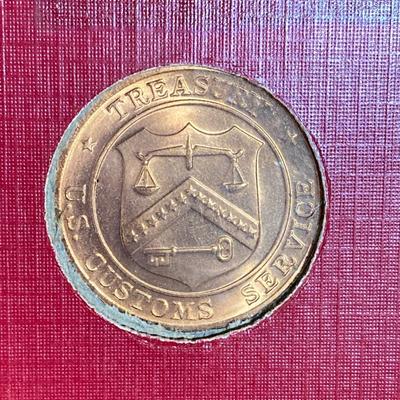 LOT 264: Vintage Historic Customhouse Series - Treasury U.S. Customs Service Coins with Display Board
