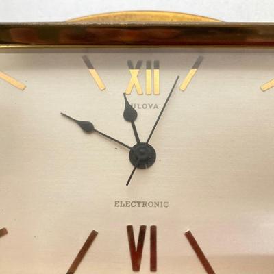 LOT 265: Mid-Century Modern Brass Bulova Table / Desk Clock and Airguide Table / Desk Barometer