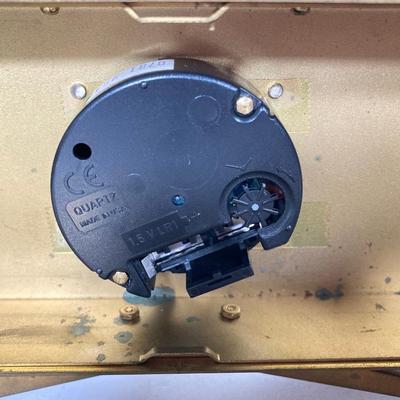 LOT 265: Mid-Century Modern Brass Bulova Table / Desk Clock and Airguide Table / Desk Barometer