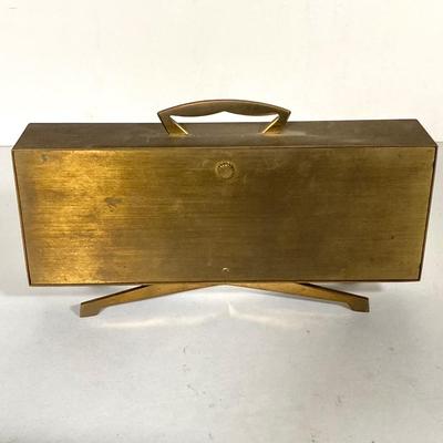 LOT 265: Mid-Century Modern Brass Bulova Table / Desk Clock and Airguide Table / Desk Barometer