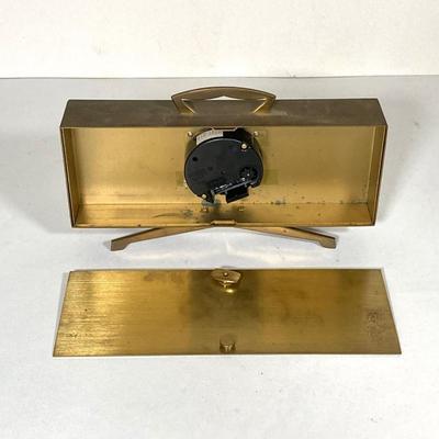LOT 265: Mid-Century Modern Brass Bulova Table / Desk Clock and Airguide Table / Desk Barometer