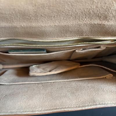 LOT 274: Unmarked Vintage Light Tan Alligator Clutch & Brown Clutch