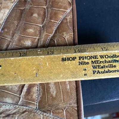 LOT 274: Unmarked Vintage Light Tan Alligator Clutch & Brown Clutch