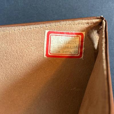 LOT 274: Unmarked Vintage Light Tan Alligator Clutch & Brown Clutch