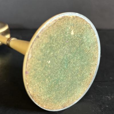 LOT 275: Vintage Linden Lucite Harp Alarm Clock, Luxor Desk Clock w/Scenic Dial, Brass Swiza 8-Day Travel Alarm Clock, & Kaiser Lamp...