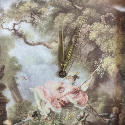 LOT 275: Vintage Linden Lucite Harp Alarm Clock, Luxor Desk Clock w/Scenic Dial, Brass Swiza 8-Day Travel Alarm Clock, & Kaiser Lamp...