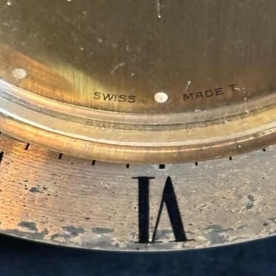 LOT 275: Vintage Linden Lucite Harp Alarm Clock, Luxor Desk Clock w/Scenic Dial, Brass Swiza 8-Day Travel Alarm Clock, & Kaiser Lamp...