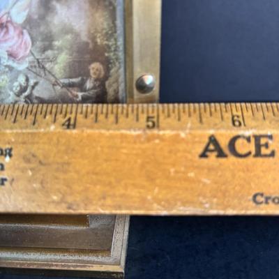 LOT 275: Vintage Linden Lucite Harp Alarm Clock, Luxor Desk Clock w/Scenic Dial, Brass Swiza 8-Day Travel Alarm Clock, & Kaiser Lamp...