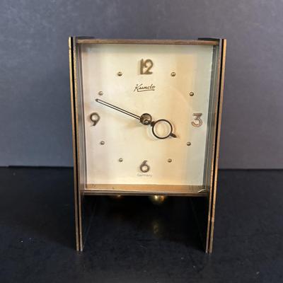 LOT 276: Vintage Art Deco Kundo Alarm Clock, Brass Semco 7 Jewels Travel Alarm Clock, Mid- Century Wind-Up Clock-Thermometer-Hydrometer...
