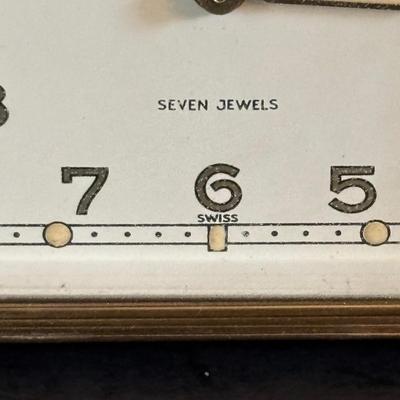 LOT 276: Vintage Art Deco Kundo Alarm Clock, Brass Semco 7 Jewels Travel Alarm Clock, Mid- Century Wind-Up Clock-Thermometer-Hydrometer...