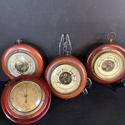 LOT 277: Collection of 4 Wooden Barometers