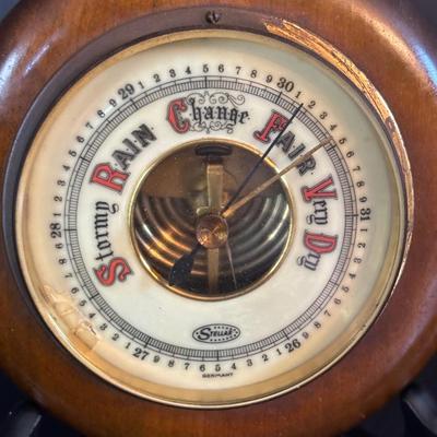 LOT 278: Collection of 4 Vintage Wooden Barometers