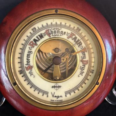 LOT 278: Collection of 4 Vintage Wooden Barometers