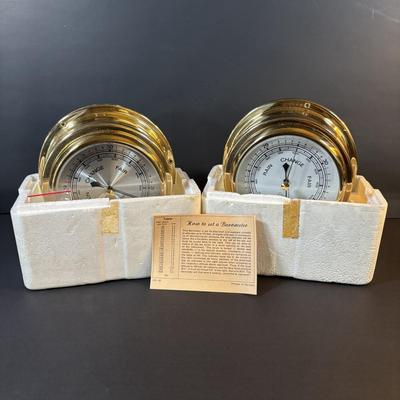 LOT 282: New/Old Stock: Barigo Compensated Brass Barometers in Original Packaging