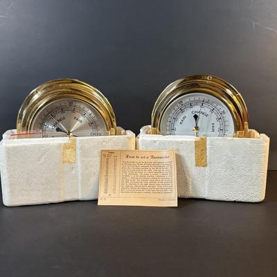 LOT 282: New/Old Stock: Barigo Compensated Brass Barometers in Original Packaging