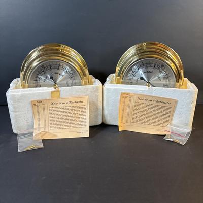 LOT 284: New/Old Stock: Barigo Compensated Brass Barometers in Original Packaging