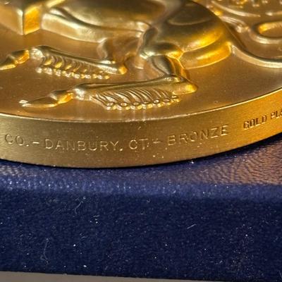 LOT 286: Medallic Art Company 1982 Marcel Jovine Dreamer of Dreams Gold Plated Bronze Medal and 1981 Marcel Jovine Aviation History Maco...