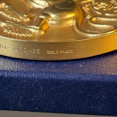LOT 286: Medallic Art Company 1982 Marcel Jovine Dreamer of Dreams Gold Plated Bronze Medal and 1981 Marcel Jovine Aviation History Maco...