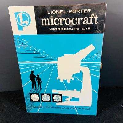 LOT 304: Lionel-Porter Micro-Lab Student Microscope Set with Slides and Metal Case