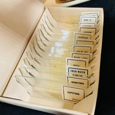 LOT 304: Lionel-Porter Micro-Lab Student Microscope Set with Slides and Metal Case