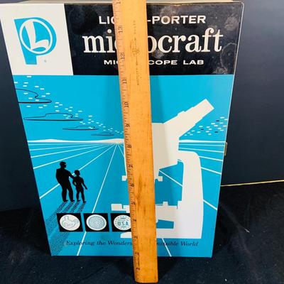 LOT 304: Lionel-Porter Micro-Lab Student Microscope Set with Slides and Metal Case