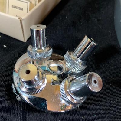 LOT 304: Lionel-Porter Micro-Lab Student Microscope Set with Slides and Metal Case