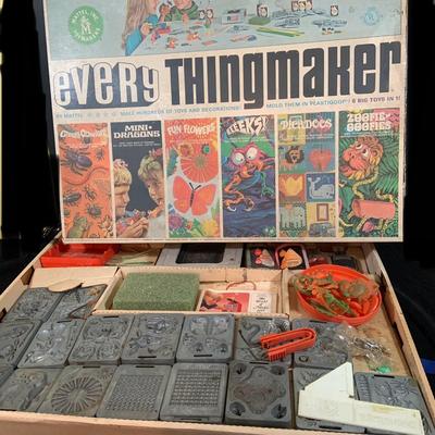 LOT 305: Very Rare Mattel Every Thingmaker Play Set with Molds, Maker, Plastic Goop Bottles and Much More