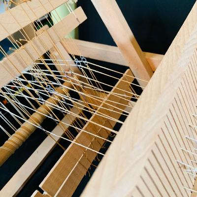 LOT 306: Hubley Toys Tic-Toy Clock Take Apart Clock Puzzle In Original Package and a Kay an EE Wood Weaving Loom In Original Box