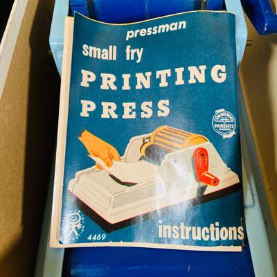 LOT 307: Rare Pressman Small Fry Printing Press Vintage Play Set with Original Box