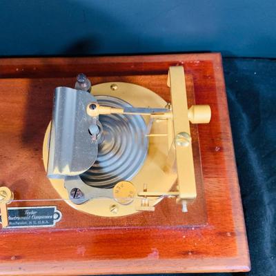 LOT 298; Antique Taylor Instruments Barograph Recording Barometer with Wood and Glass Case, Paper Ink and More