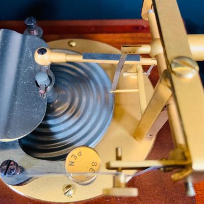 LOT 298; Antique Taylor Instruments Barograph Recording Barometer with Wood and Glass Case, Paper Ink and More