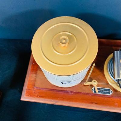 LOT 298; Antique Taylor Instruments Barograph Recording Barometer with Wood and Glass Case, Paper Ink and More