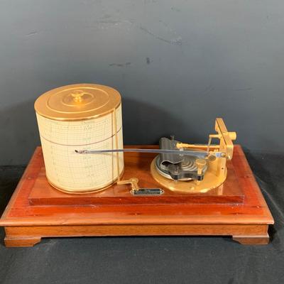 LOT 298; Antique Taylor Instruments Barograph Recording Barometer with Wood and Glass Case, Paper Ink and More