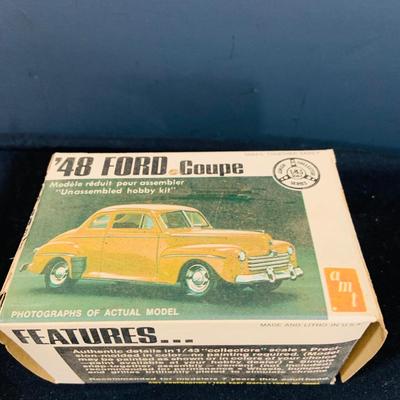 LOT 299: Testors/ Italeri 1934 Rolls-Royce Phantom II Model and Monogram Duesenberg SJ Roadster In Unopened Boxes and a 48 Ford Coup Die...