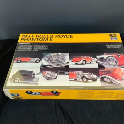 LOT 299: Testors/ Italeri 1934 Rolls-Royce Phantom II Model and Monogram Duesenberg SJ Roadster In Unopened Boxes and a 48 Ford Coup Die...