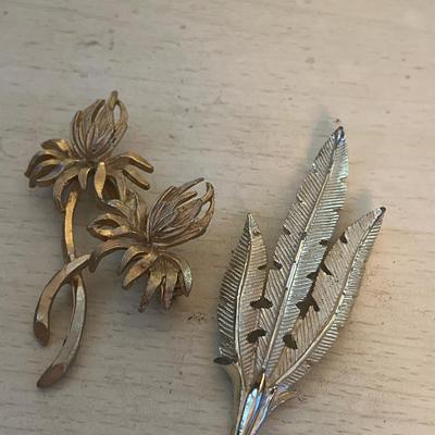 Gold toned plant pins