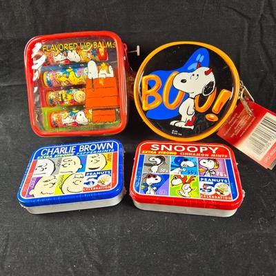 Group of 4 Peanut's Small Candy/Lip Balm Containers