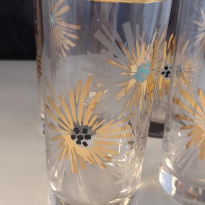Vintage Mid-Century Libbey Fireworks Highball Drinking Glasses- Set of Seven
