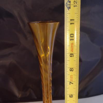 Collection of Amber Glass Vases