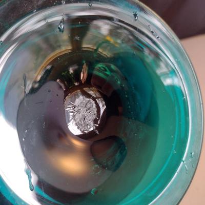 Teal Art Glass Vase - Possibly Empoli