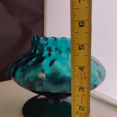 Teal Art Glass Vase - Possibly Empoli