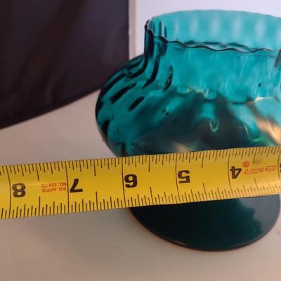 Teal Art Glass Vase - Possibly Empoli