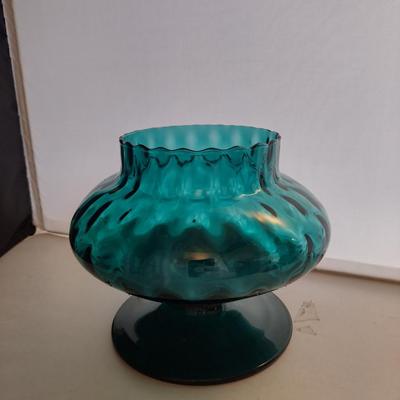 Teal Art Glass Vase - Possibly Empoli