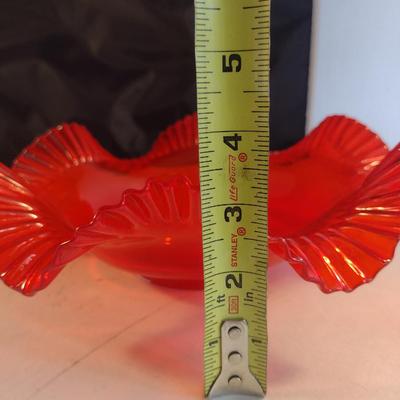 Ruffled Edge Art Glass Bowl- Approx 11" in Diameter
