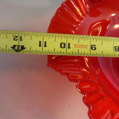 Ruffled Edge Art Glass Bowl- Approx 11" in Diameter