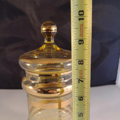 Vintage Apothecary Jar with Lid- Approx 9 3/4" Tall
