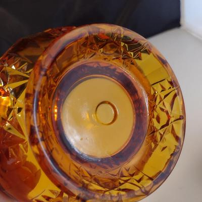 Amber Glass Fairy Lamp- Approx 6 1/4" Tall