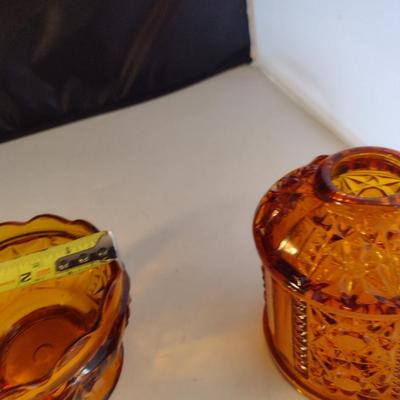 Amber Glass Fairy Lamp- Approx 6 1/4" Tall