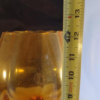 Pair of Large Amber Glass Vases/Centerpieces