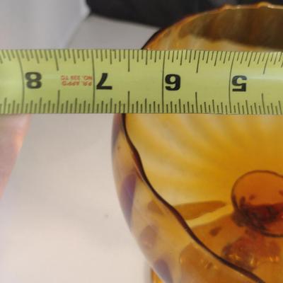 Pair of Large Amber Glass Vases/Centerpieces